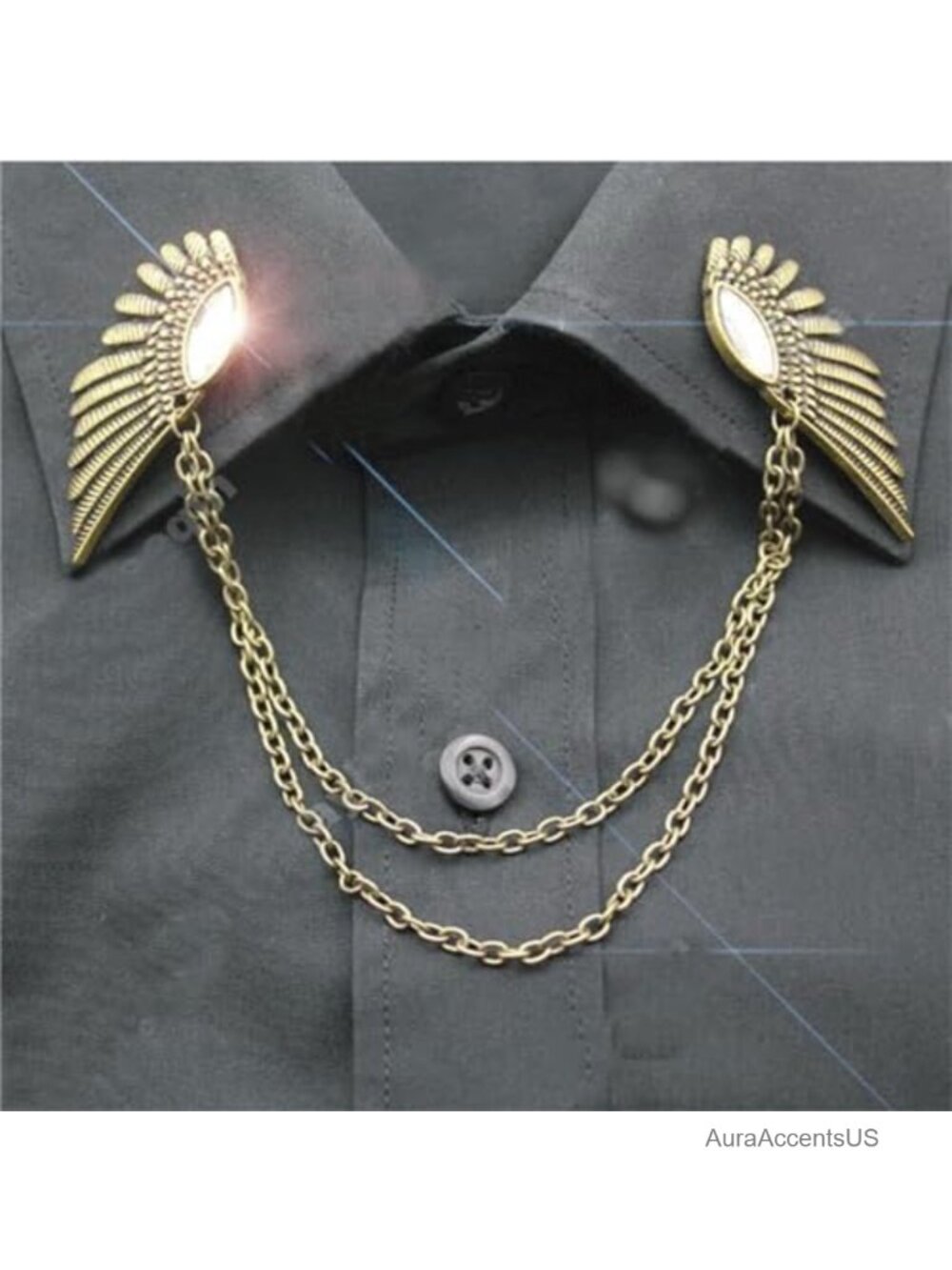 Long Chain Brooch Pin for Sweaters Shawl Cardigan Coat Women Men Metal Alloy - Picture 3 of 5